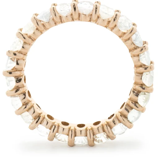 14 Karat Rose Gold White Sapphire Eternity Band
