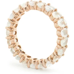 14 Karat Rose Gold White Sapphire Eternity Band