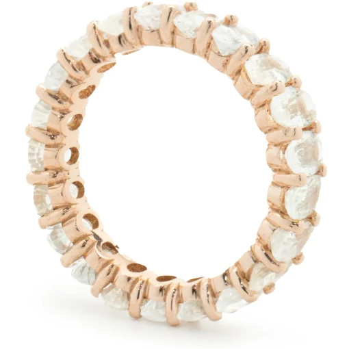 14 Karat Rose Gold White Sapphire Eternity Band