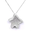 18 Karat Simon G White Gold Pave Diamond Star Necklace