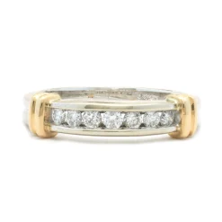 14 Karat Two Tone Diamond Band