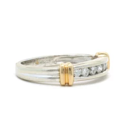 14 Karat Two Tone Diamond Band