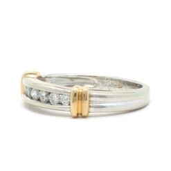 14 Karat Two Tone Diamond Band