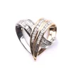 14 Karat Two Tone Diamond Heart Slide Pendant