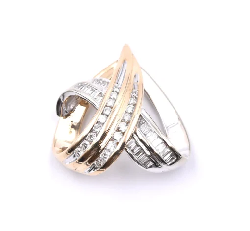 14 Karat Two Tone Diamond Heart Slide Pendant