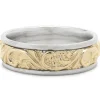 14 Karat Two Tone 7mm Filigree Band