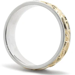 14 Karat Two Tone 7mm Filigree Band