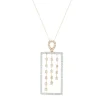 18 Karat White & Rose Gold Rectangular Diamond Drop Necklace
