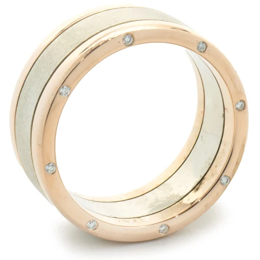 14 Karat White & Rose Gold Diamond Station Band