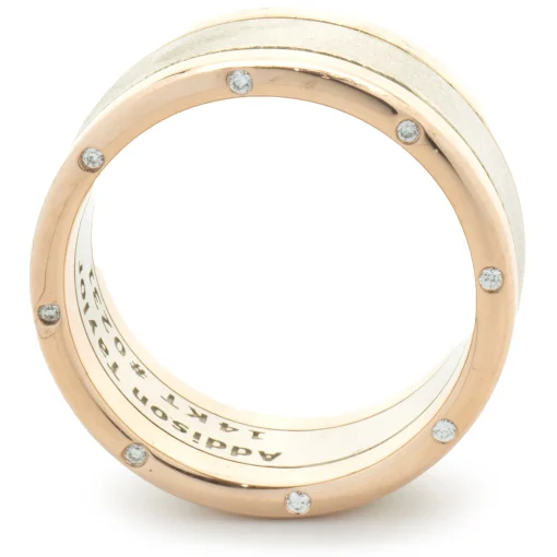14 Karat White & Rose Gold Diamond Station Band