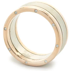 14 Karat White & Rose Gold Diamond Station Band