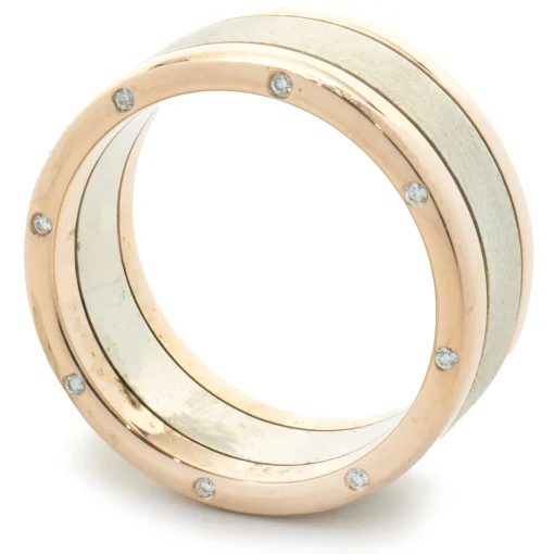 14 Karat White & Rose Gold Diamond Station Band