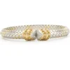 18 Karat White & Yellow Gold Diamond and Yellow Sapphire Cuff Bracelet