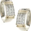 14 Karat White & Yellow Gold Channel Set Diamond Earrings
