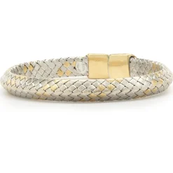 18 Karat White & Yellow Gold Diamond and Yellow Sapphire Cuff Bracelet