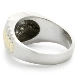 14 Karat White & Yellow Gold Pave Diamond Style Ring
