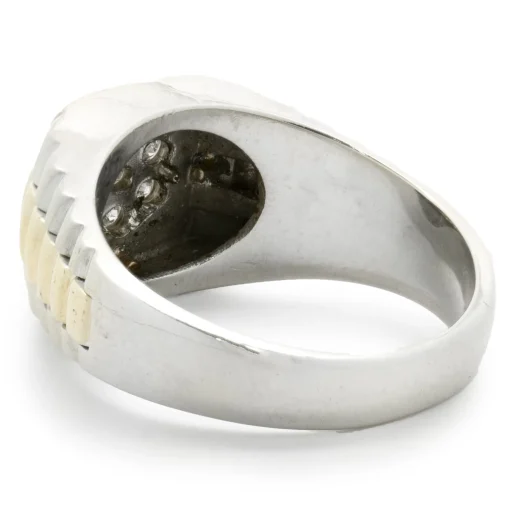 14 Karat White & Yellow Gold Pave Diamond Style Ring