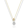 18 Karat White and Rose Gold Pave Diamond Multi Shape Drop Necklace