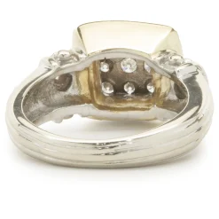 14 Karat White and Yellow Gold Pave Diamond Ring