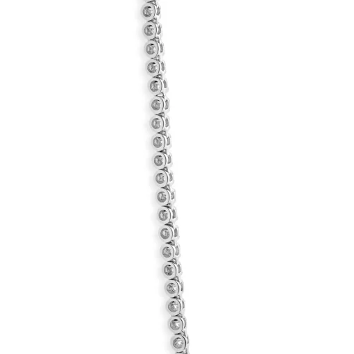 14 Karat White Gold 4 Prong Diamond Tennis Necklace