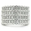 14 Karat White Gold 9 Row Diamond Ring