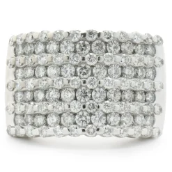 14 Karat White Gold 9 Row Diamond Ring