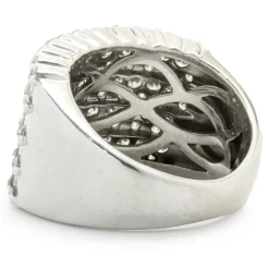 14 Karat White Gold 9 Row Diamond Ring