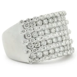 14 Karat White Gold 9 Row Diamond Ring