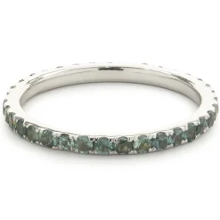 14 Karat White Gold Alexandrite Eternity Band