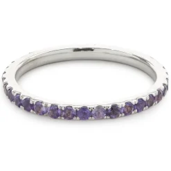 14 Karat White Gold Amethyst Eternity Band