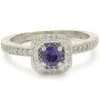 14 Karat White Gold Amethyst and Diamond Ring