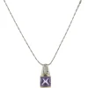 14 Karat White Gold Amethyst and Diamond Necklace