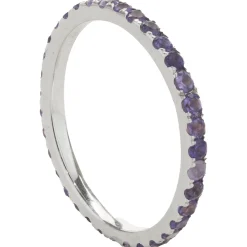 14 Karat White Gold Amethyst Eternity Band