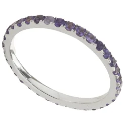 14 Karat White Gold Amethyst Eternity Band