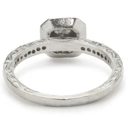 14 Karat White Gold Amethyst and Diamond Ring