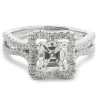 14 Karat White Gold Asscher Cut Diamond Engagement