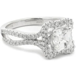 14 Karat White Gold Asscher Cut Diamond Engagement