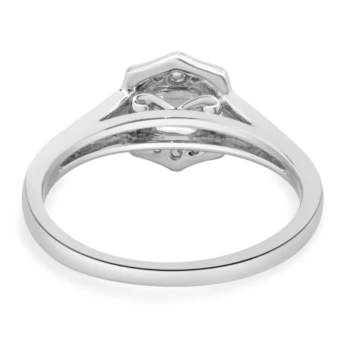 14 Karat White Gold Asscher Cut Diamond Engagement Ring