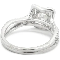 14 Karat White Gold Asscher Cut Diamond Engagement