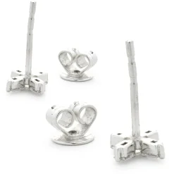 14 Karat White Gold Baguette Cut Diamond X Stud Earrings
