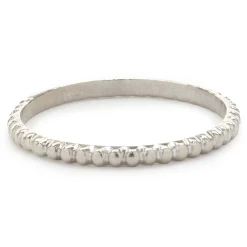 14 Karat White Gold Beaded Band