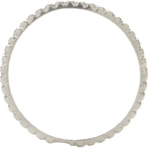 14 Karat White Gold Beaded Band
