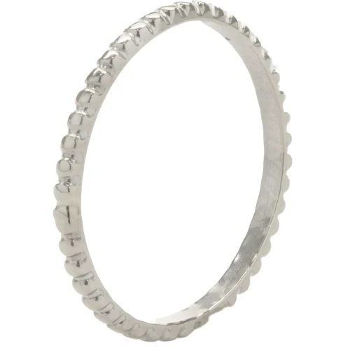 14 Karat White Gold Beaded Band