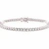 18 Karat White Gold Bezel Set Diamond Tennis Bracelet