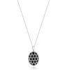 18 Karat White Gold Black and White Diamond Cutout Necklace