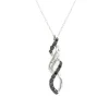10 Karat White Gold Black and White Diamond Twist Necklace