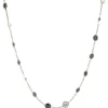 18 Karat White Gold Black and White Diamonds By The Yard Necklace