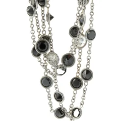 18 Karat White Gold Black and White Diamonds By The Yard Necklace