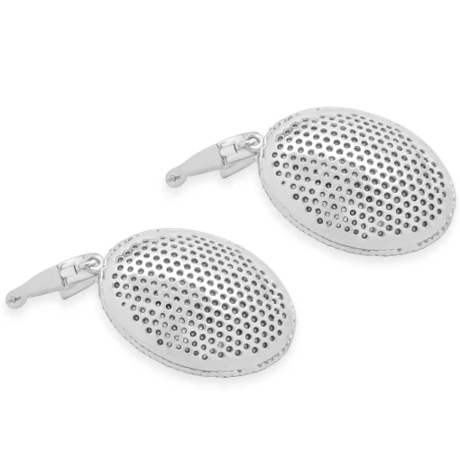 18 Karat White Gold Black and White Diamond Cutout Drop Earrings