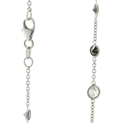18 Karat White Gold Black and White Diamonds By The Yard Necklace